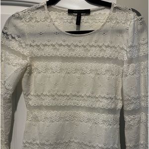 BCBG Maxazaria White Lace Top
